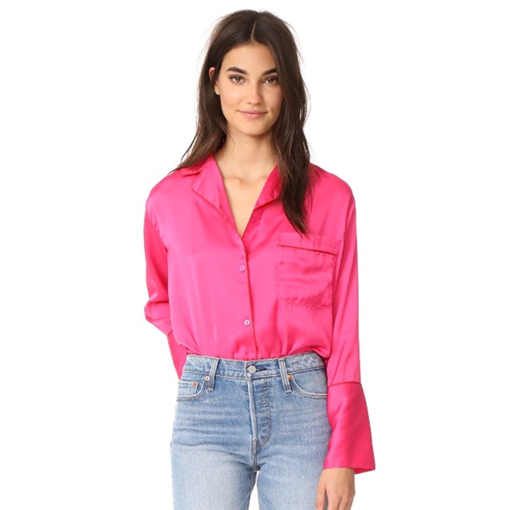 NWT Rachel Antonoff Silk Pajama Blouse - Picture 1 of 6